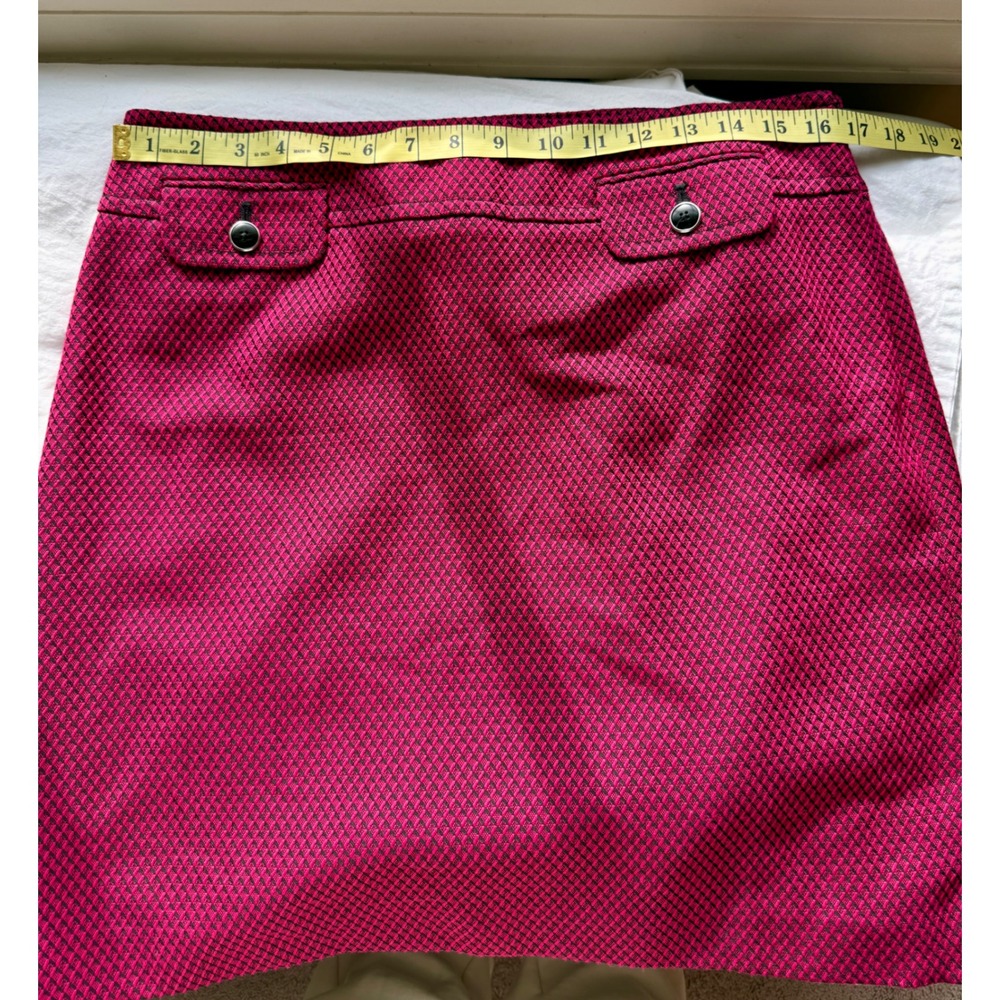 LOFT Petite Textured‎ A-Line Skirt Magenta Black Size 10 - Picture 6 of 8